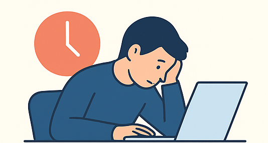 Freelancer tracking time and invoicing automatically — hero illustration