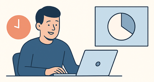Happy freelancer shares invoice link — results illustration