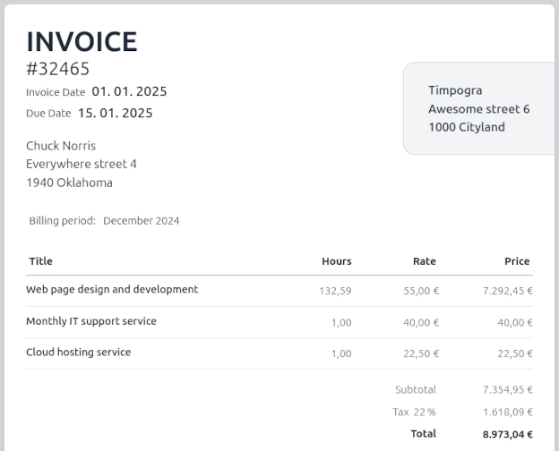 Invoice generator